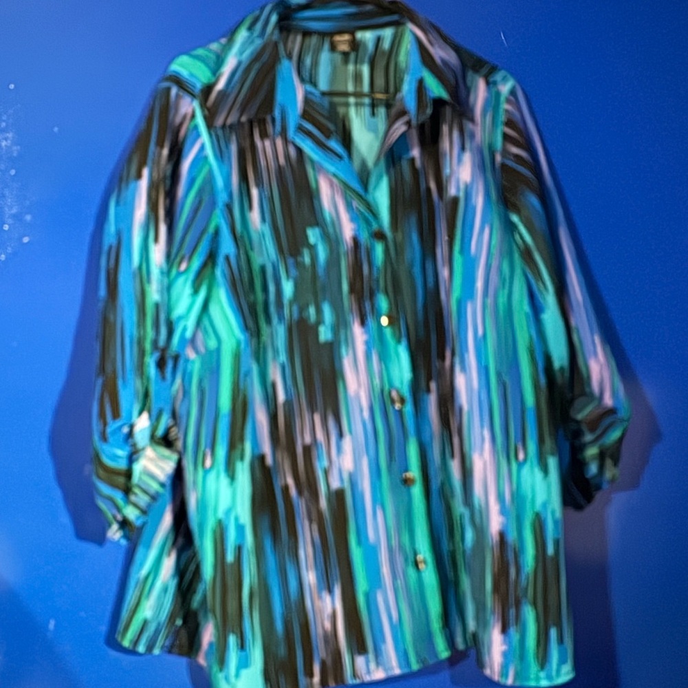 Vibrant multicolored button up shirt